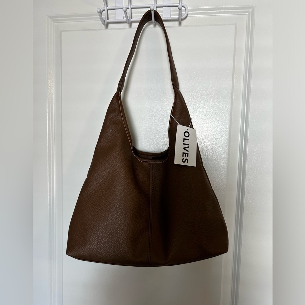 Think Olives vegan leather shoulder bag